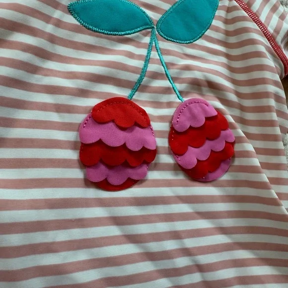 Baby Boden Pink and Red Rashguard Swim Set